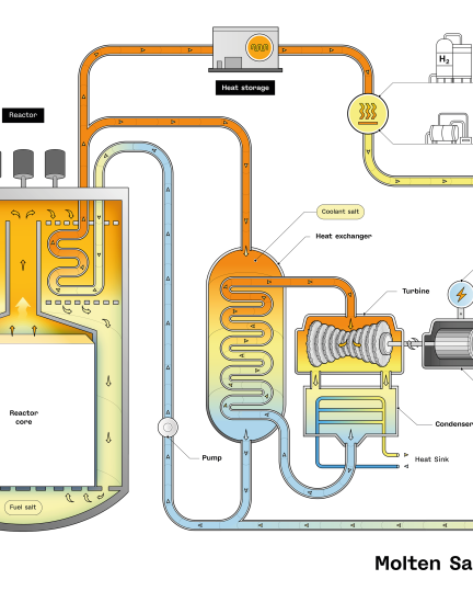 Schematic view of a Molten Salt nuclear Reactor (MSR)